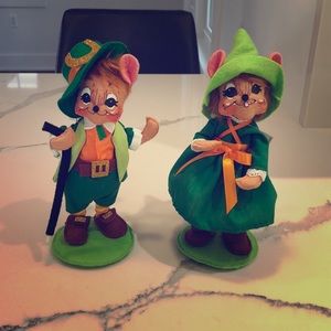 Annalee Leprechaun Girl & Boy Mouse 🍀